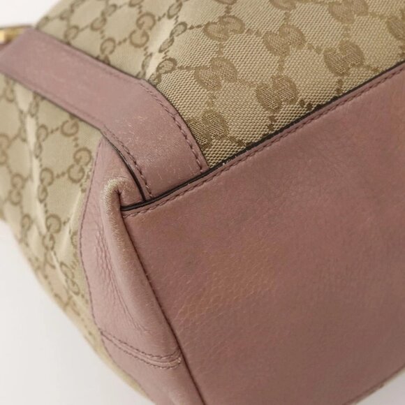 GUCCI GG Canvas Hand Bag 2way Beige Gold 323675 Auth BA5865 - Picture 5 of 16